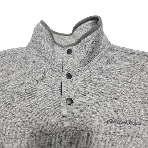 Eddie Bauer Sweater Grey Radiator Snap Fleece Men's XL Hike Camp Fish Outdoors - Picture 3 of 6